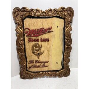 Miller High Life Girl On The Moon DAMAGED Bar Sign SEE PICTURES